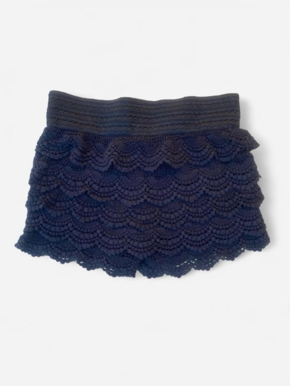 Y2k Black Crochet Shorts / Skort